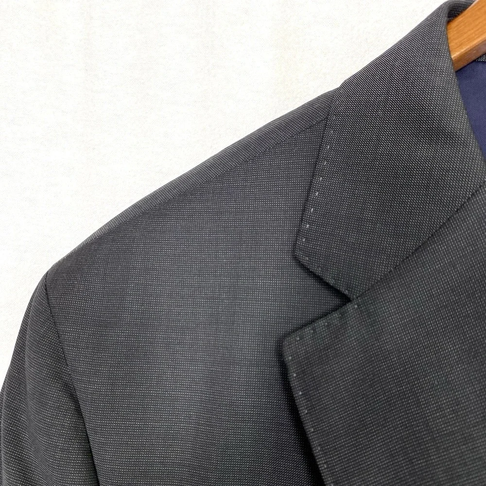 Loro Piana 130 Cremieux Mens 48L Solid Gray Blazer Wool Suit Jacket Sport Coat